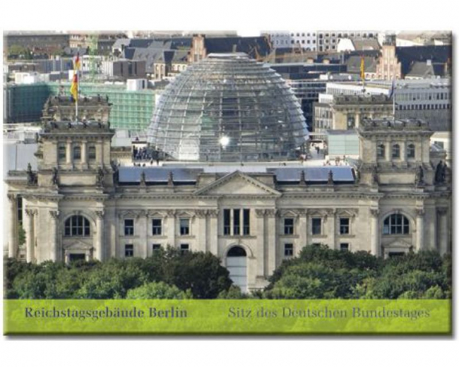Rechteckiger Magnet "Rückansicht des Reichstagsgebäudes"