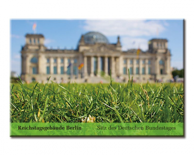 Rechteckiger Magnet "Reichstagsgebäude Grasansicht"