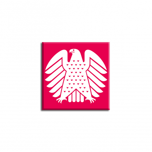 Square magnet with relief surface "Eagle"