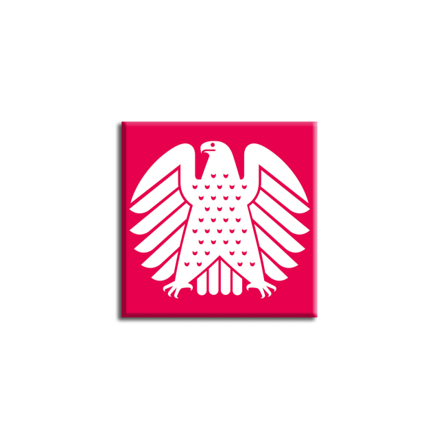 Square magnet with relief surface "Eagle"